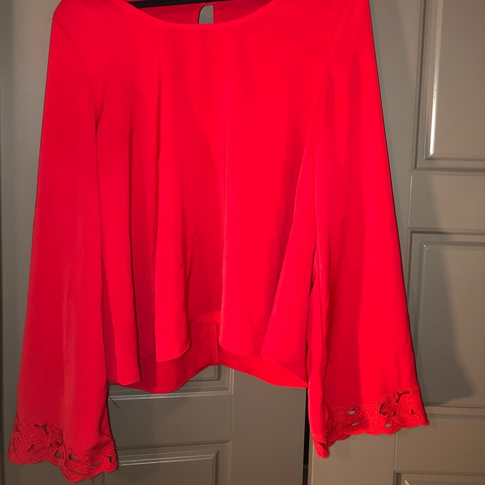 Adorable red long sleeve blouse